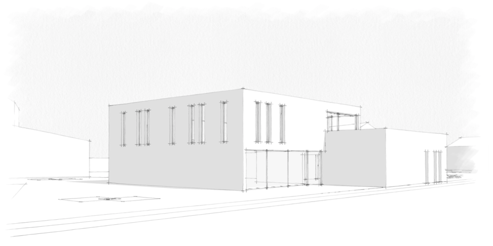 Dessin d'esquisse pour la nouvelle maison de quartier de Juvisy-sur-Orge